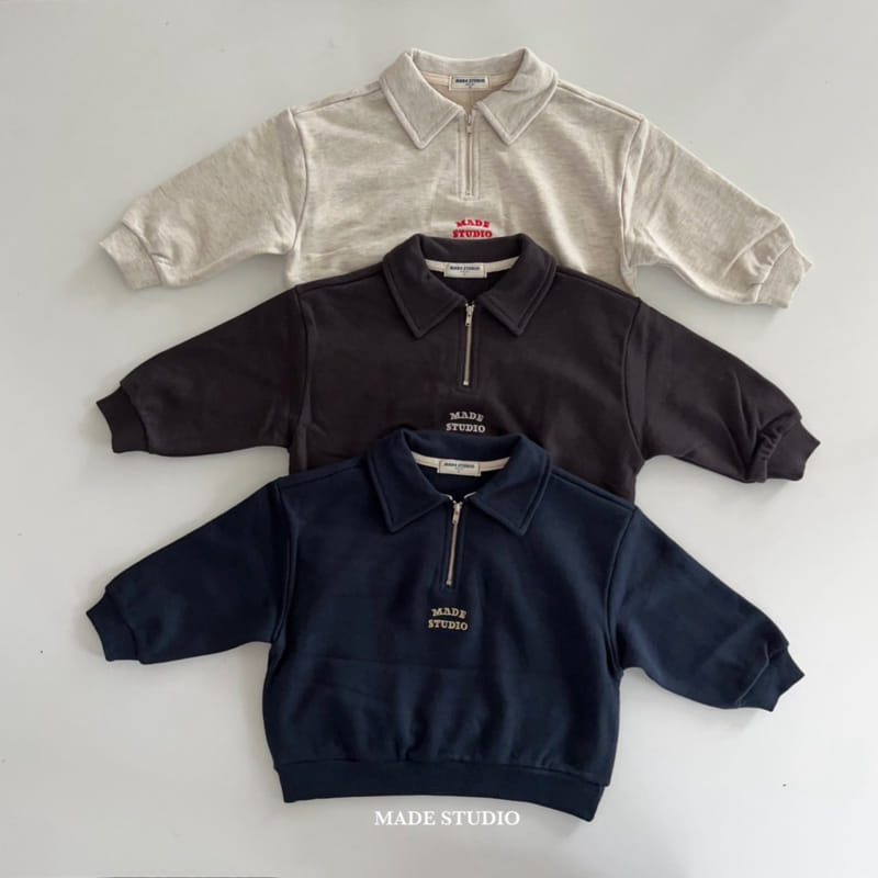 Made Studio - Korean Children Fashion - #designkidswear - Zipper Collar Sweatshirt