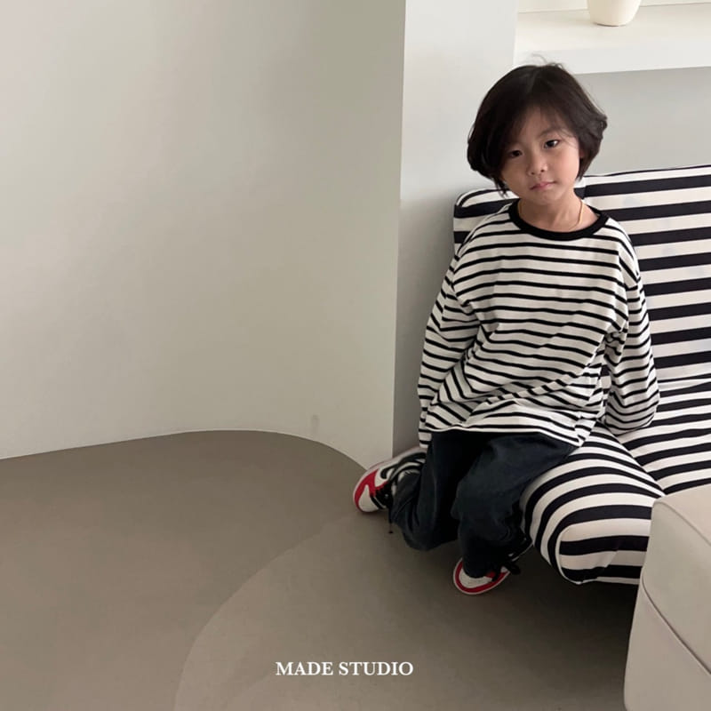 Made Studio - Korean Children Fashion - #minifashionista - Day Stripes Tee - 6