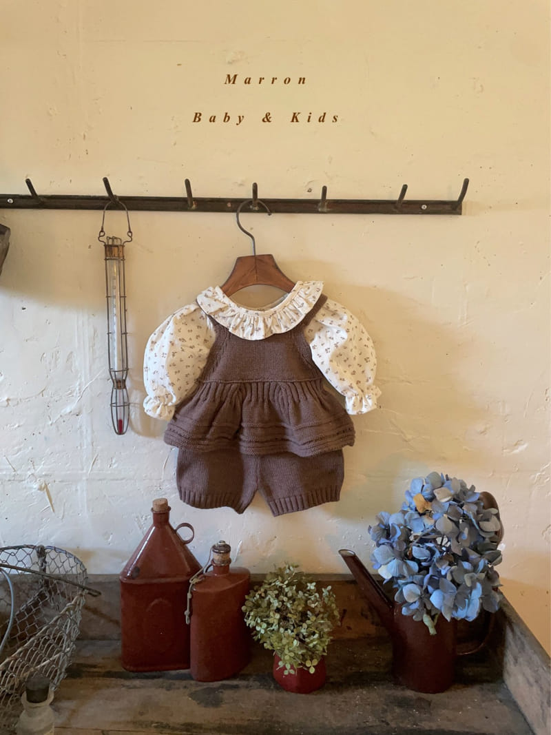 Marron Kid - Korean Baby Fashion - #babyboutiqueclothing - Bebe Knit Top Bottom Set - 6