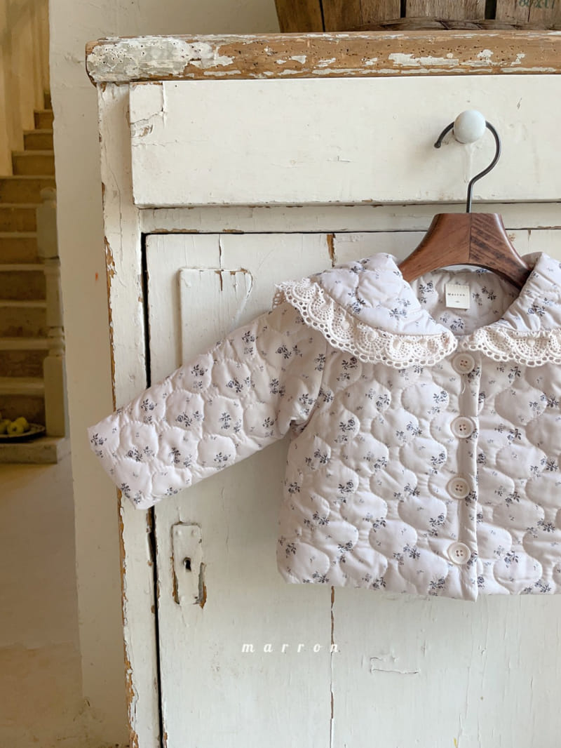 Marron Kid - Korean Children Fashion - #childofig - Lace Quilting Jacket - 2