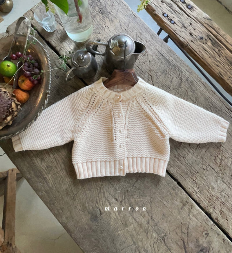 Marron Kid - Korean Children Fashion - #designkidswear - Pearl Knit Cardigan - 2