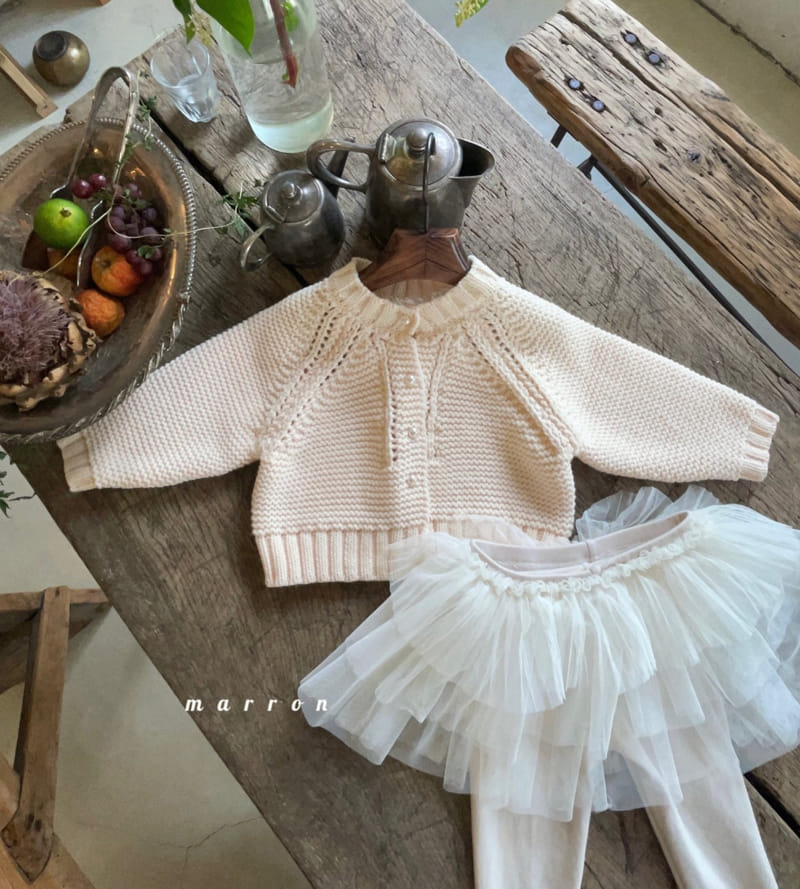 Marron Kid - Korean Children Fashion - #discoveringself - Pearl Knit Cardigan - 3