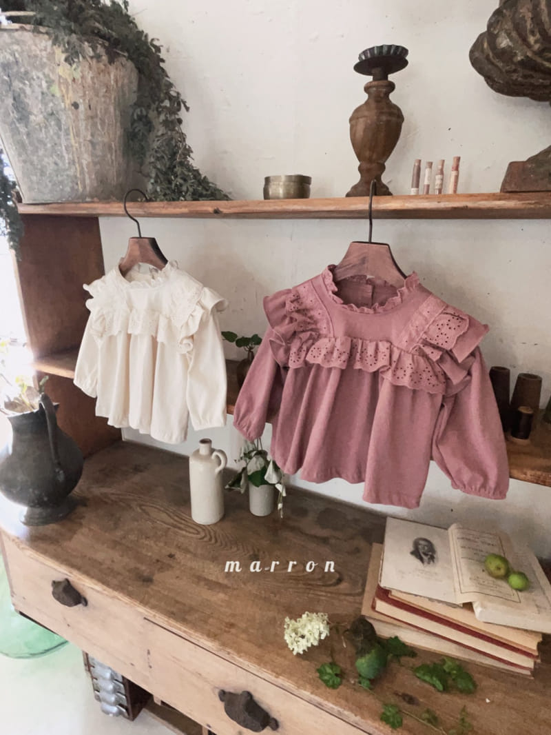 Marron Kid - Korean Children Fashion - #kidsshorts - Iris Lace Tee