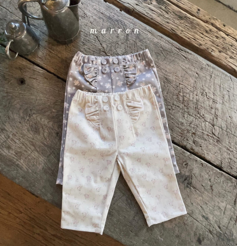 Marron Kid - Korean Children Fashion - #littlefashionista - Flower Pants - 2