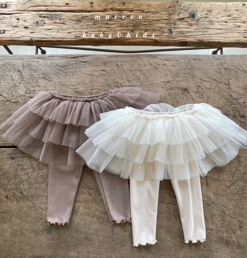 Marron Kid - Korean Children Fashion - #littlefashionista - Tutu Cancan Leggings - 3