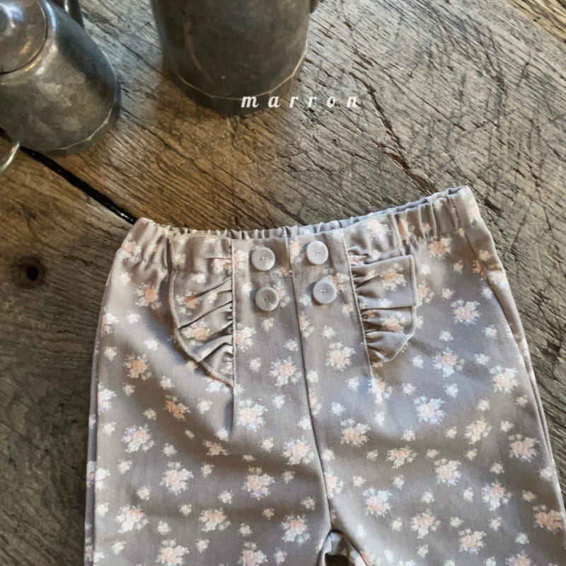 Marron Kid - Korean Children Fashion - #prettylittlegirls - Flower Pants - 5