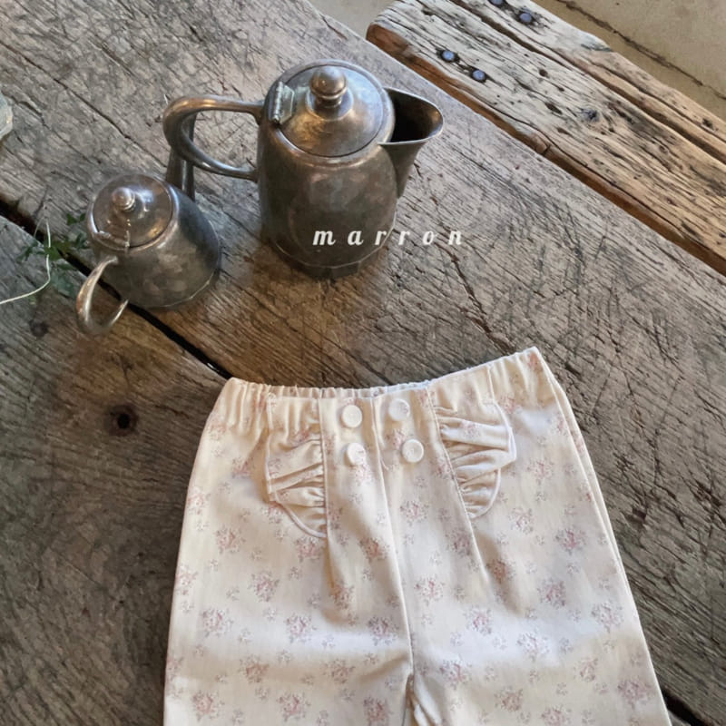 Marron Kid - Korean Children Fashion - #todddlerfashion - Flower Pants - 6