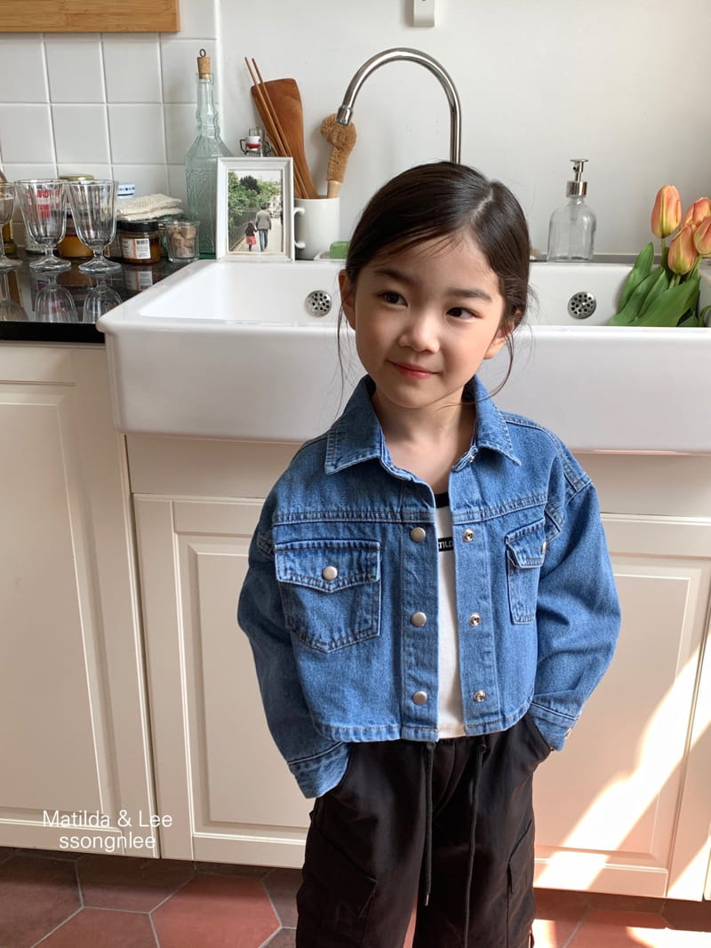 Matilda & Lee - Korean Children Fashion - #discoveringself - Crop Denim Shirt - 5