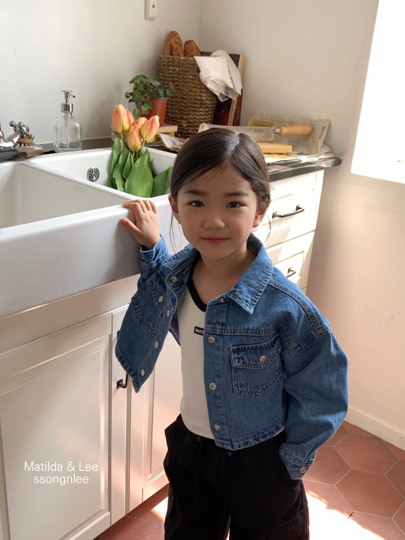 Matilda & Lee - Korean Children Fashion - #kidsstore - Crop Denim Shirt - 8