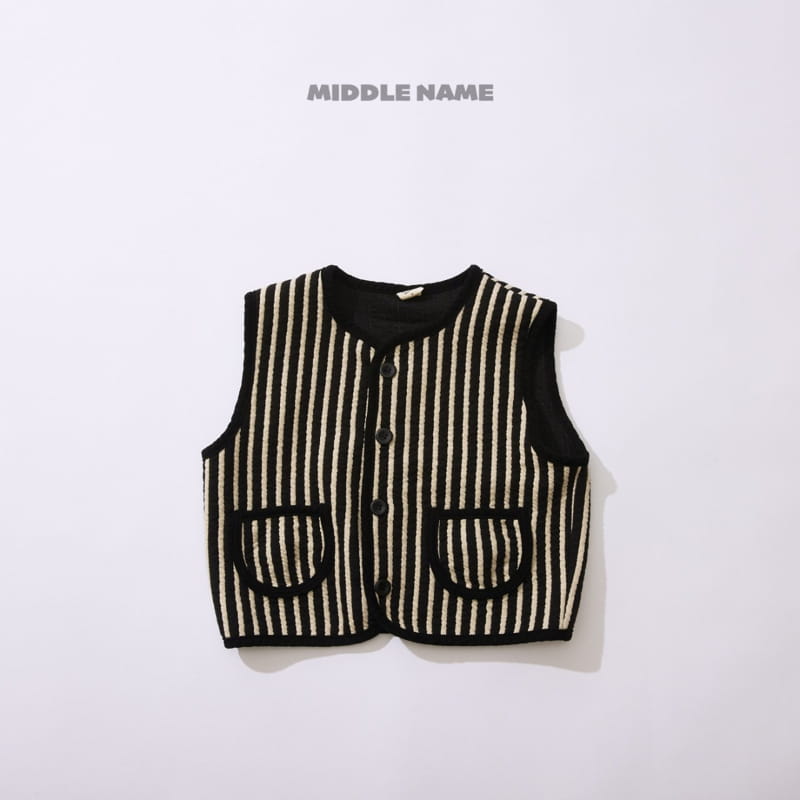 Middle Name - Korean Children Fashion - #kidzfashiontrend - Stripes Piping Vest