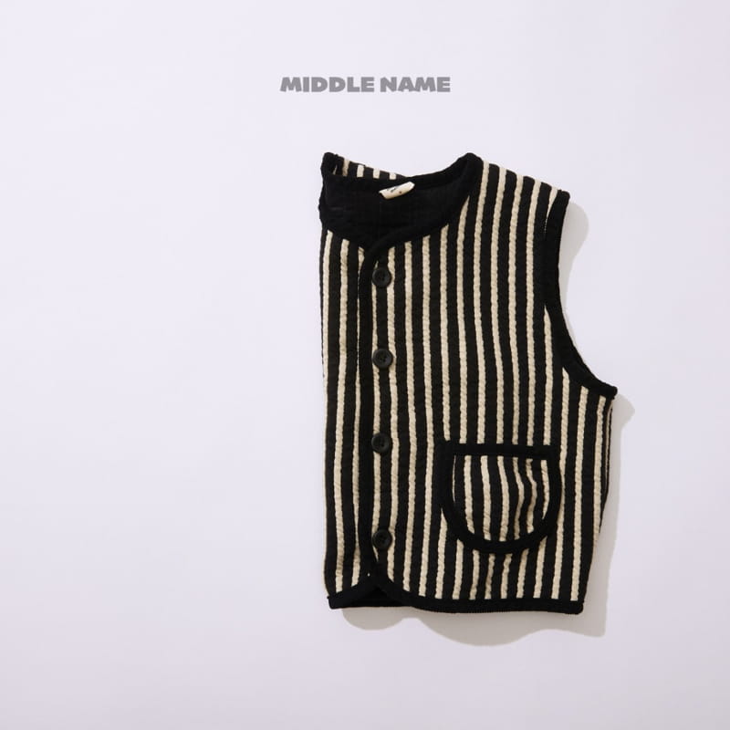 Middle Name - Korean Children Fashion - #littlefashionista - Stripes Piping Vest - 3