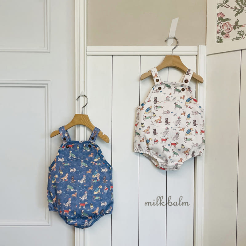 Milk Balm - Korean Baby Fashion - #babyootd - Dog Dungarees