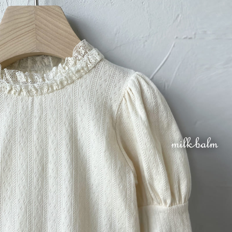 Milk Balm - Korean Children Fashion - #childofig - Lotty Eyelet Tee - 11