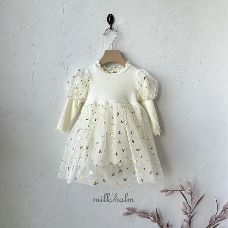 Milk Balm - Korean Children Fashion - #childrensboutique - Heart Milk Cherry One-piece - 9