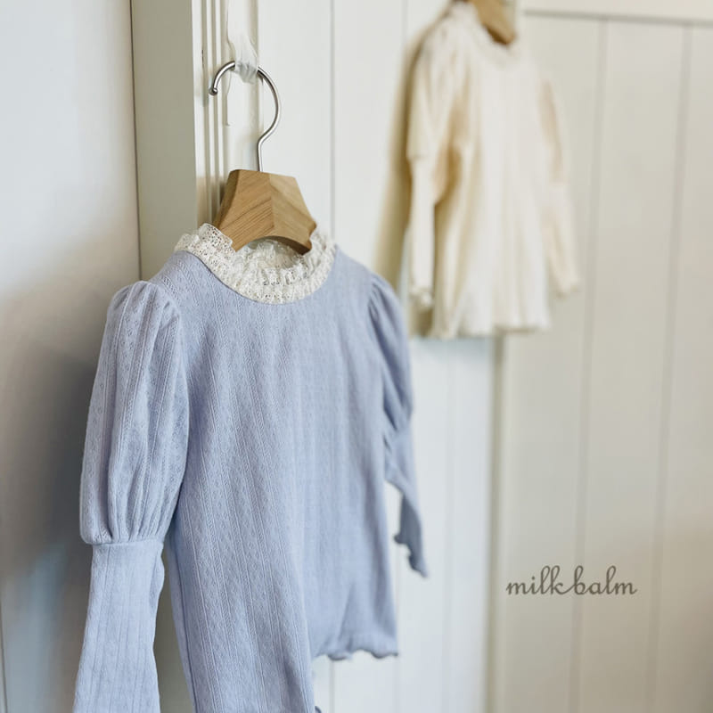 Milk Balm - Korean Children Fashion - #kidsshorts - Lotty Eyelet Tee - 2