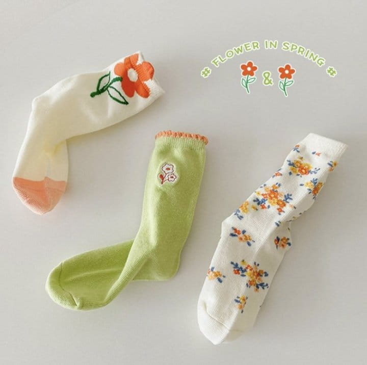 Miso - Korean Children Fashion - #Kfashion4kids - Floral Socks - 10