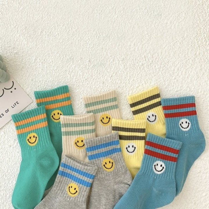 Miso - Korean Children Fashion - #childofig - Macaroon Smile Socks - 2