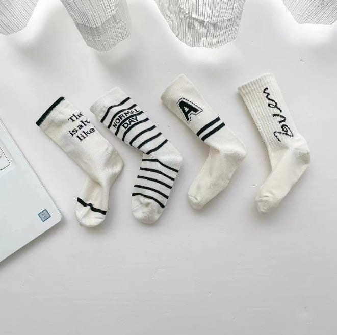 Miso - Korean Children Fashion - #fashionkids - Lettering Socks - 2