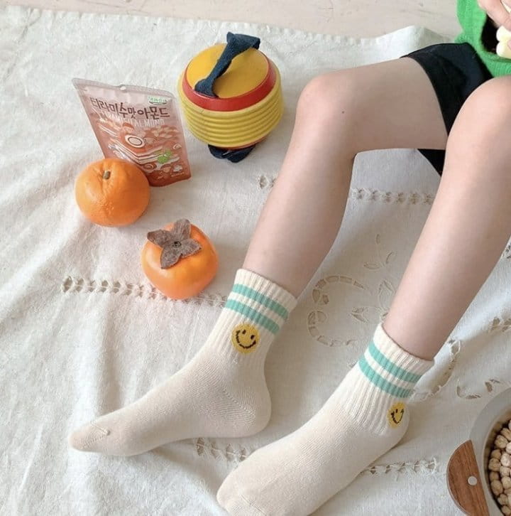 Miso - Korean Children Fashion - #kidsshorts - Macaroon Smile Socks - 7