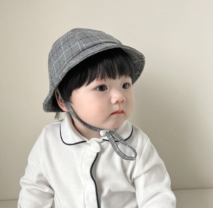 Miso - Korean Children Fashion - #kidsstore - Bebe Check Bucket Hat - 5