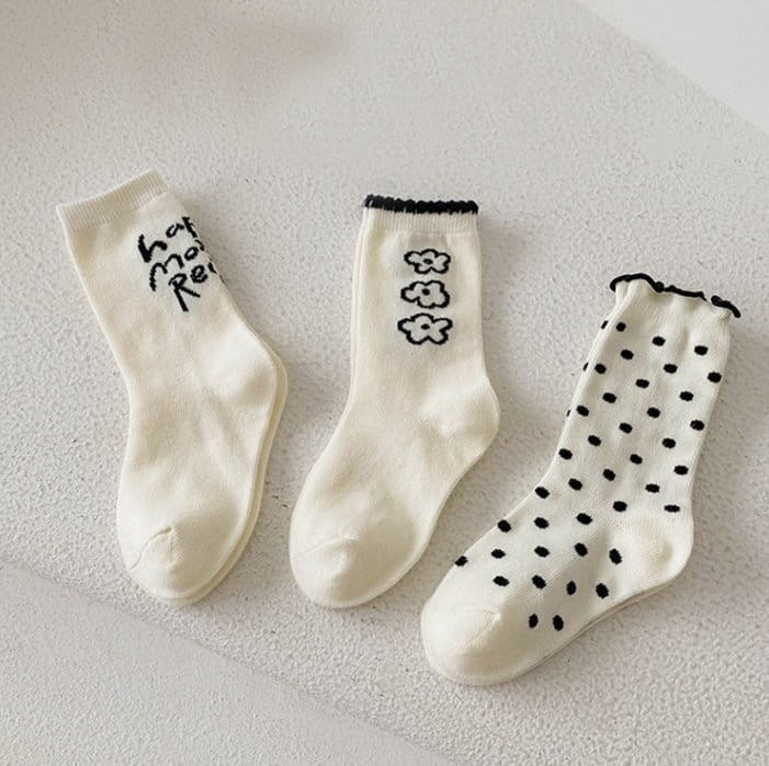 Miso - Korean Children Fashion - #kidsstore - Dot Flower Socks