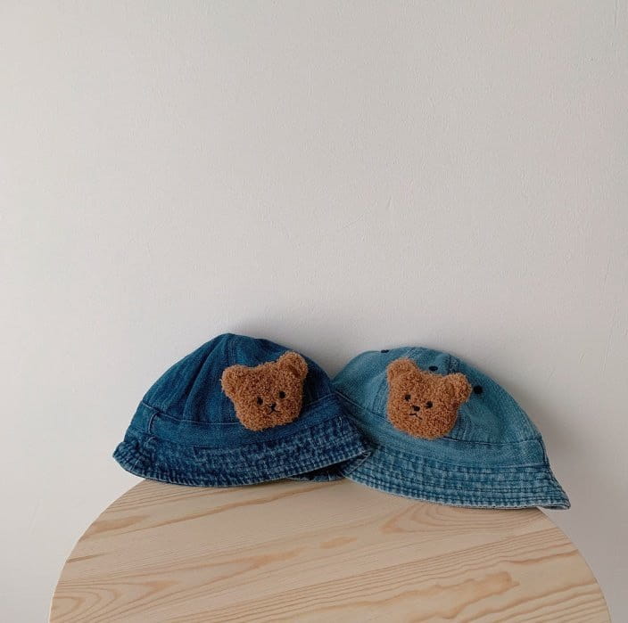 Miso - Korean Children Fashion - #kidsstore - Bear Dednim Bucket Hat - 4