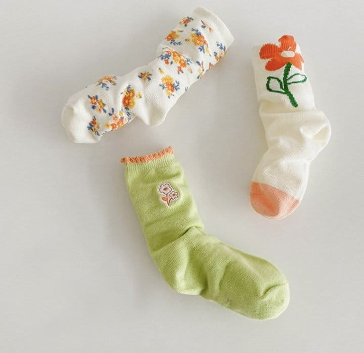 Miso - Korean Children Fashion - #kidzfashiontrend - Floral Socks - 9