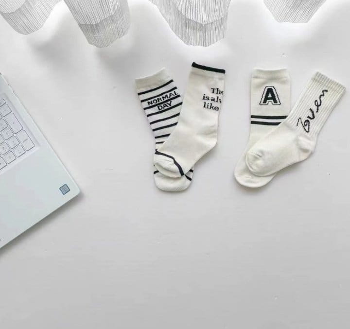 Miso - Korean Children Fashion - #kidzfashiontrend - Lettering Socks - 5