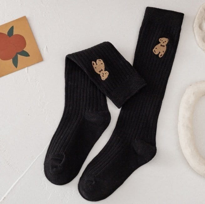 Miso - Korean Children Fashion - #kidzfashiontrend - Bear Knee Socks - 3