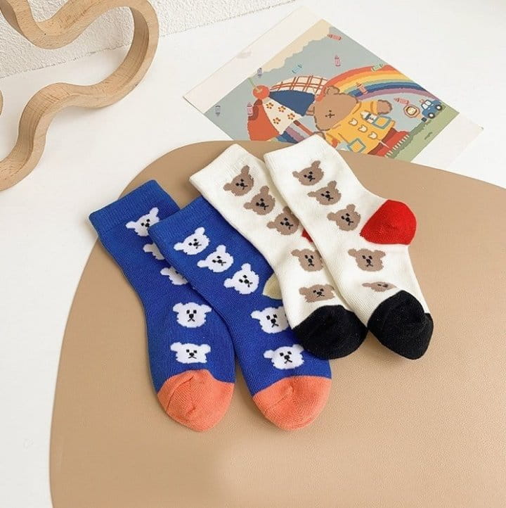 Miso - Korean Children Fashion - #littlefashionista - O Bear Socks - 2