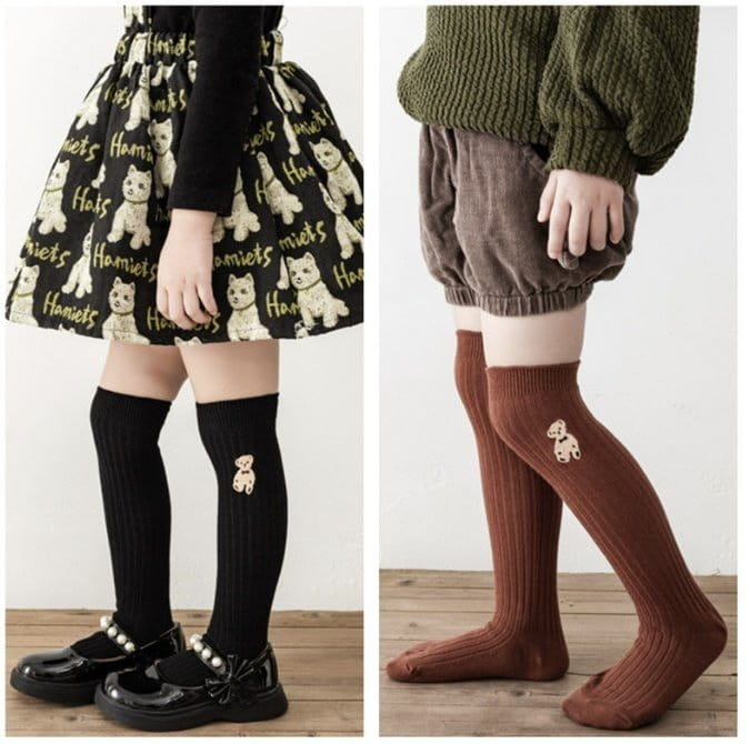 Miso - Korean Children Fashion - #magicofchildhood - Bear Knee Socks - 6