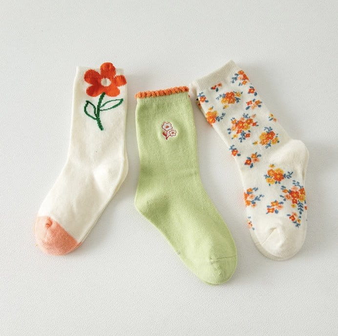 Miso - Korean Children Fashion - #stylishchildhood - Floral Socks