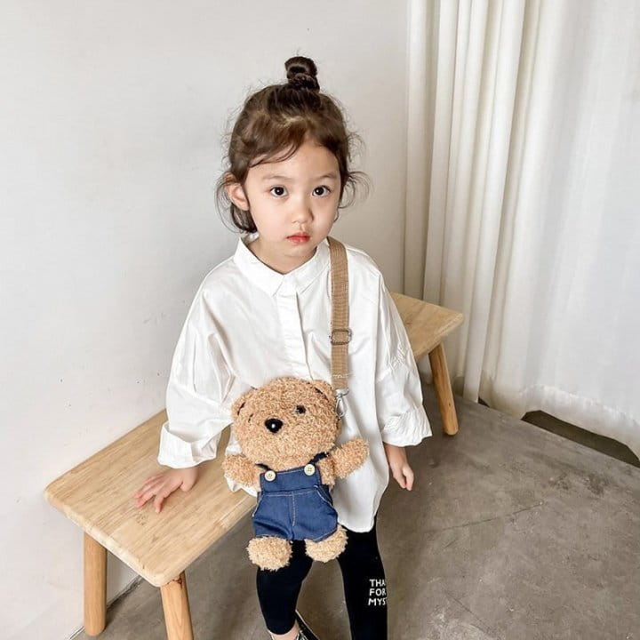 Miso - Korean Children Fashion - #stylishchildhood - Dungarees Bear Bag - 2