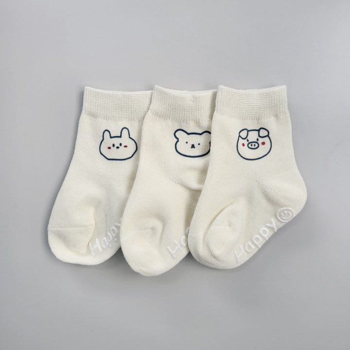 Miso - Korean Children Fashion - #todddlerfashion - Three Man Socks