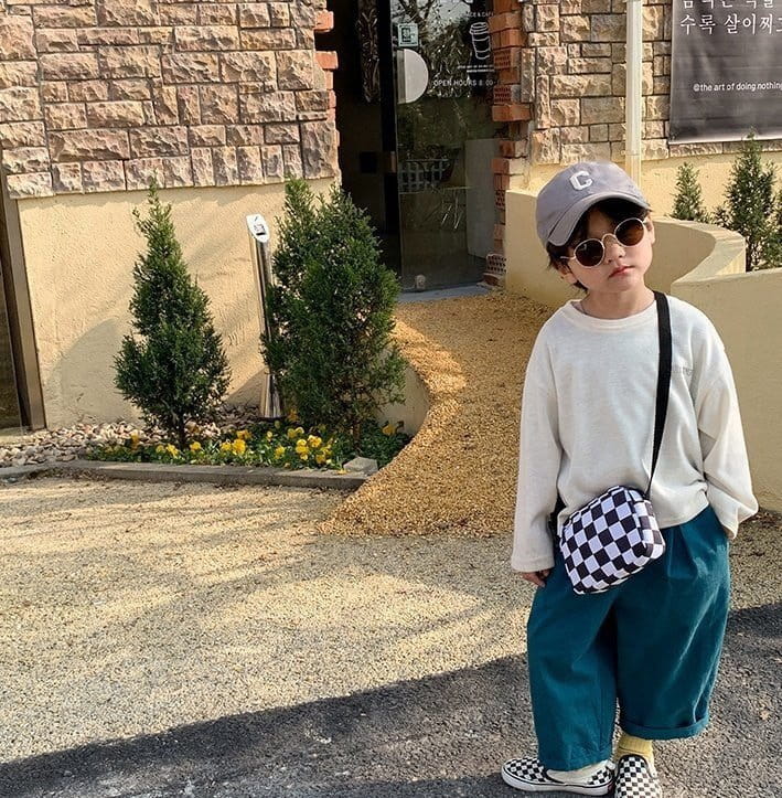 Miso - Korean Children Fashion - #toddlerclothing - Checker Cross Bag - 5