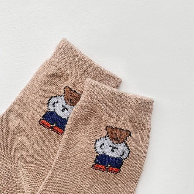 Miso - Korean Children Fashion - #toddlerclothing - Bear Stripes Socks - 6