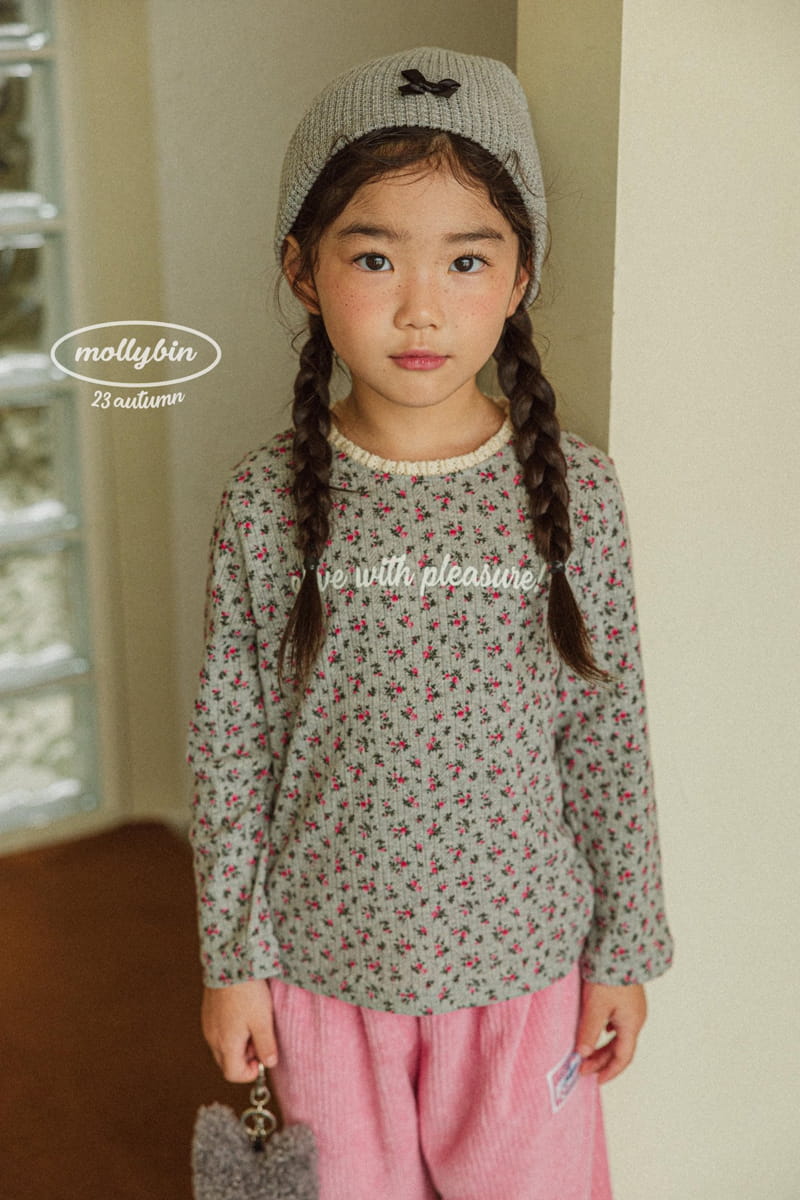 Mollybin - Korean Children Fashion - #littlefashionista - Flower Tee - 7