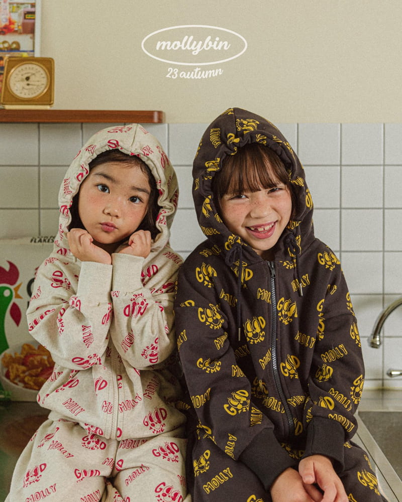 Mollybin - Korean Children Fashion - #minifashionista - Good Time Hoody Zip-up