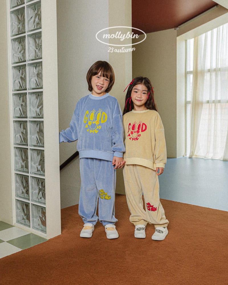 Mollybin - Korean Children Fashion - #prettylittlegirls - Good Time Velvet Top Bottom Set