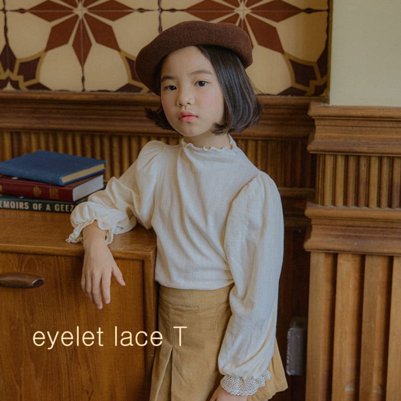 Mon Atelier - Korean Children Fashion - #childrensboutique - Eyelet Lace Tee