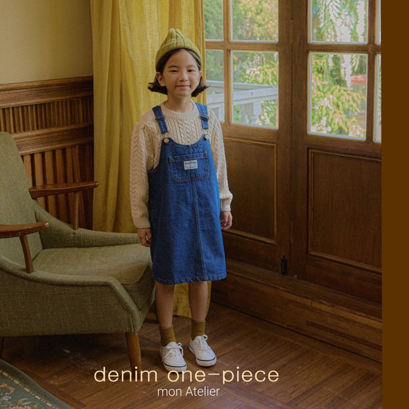 Mon Atelier - Korean Children Fashion - #toddlerclothing - Denim One-piece