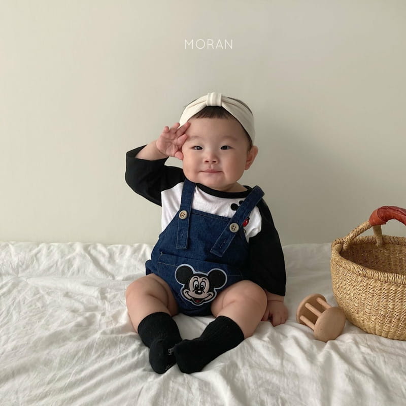 Moran - Korean Baby Fashion - #babyfashion - M Denim Dungarees Bodysuit - 2