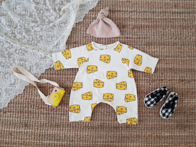 Moran - Korean Baby Fashion - #babyfever - Cheese Bodysuit with Bonnet