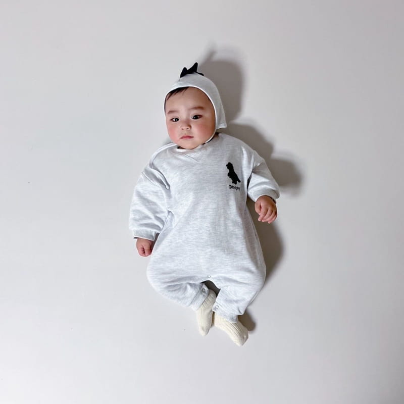 Moran - Korean Baby Fashion - #babygirlfashion - Dino Bodysuit with Bonnet - 4