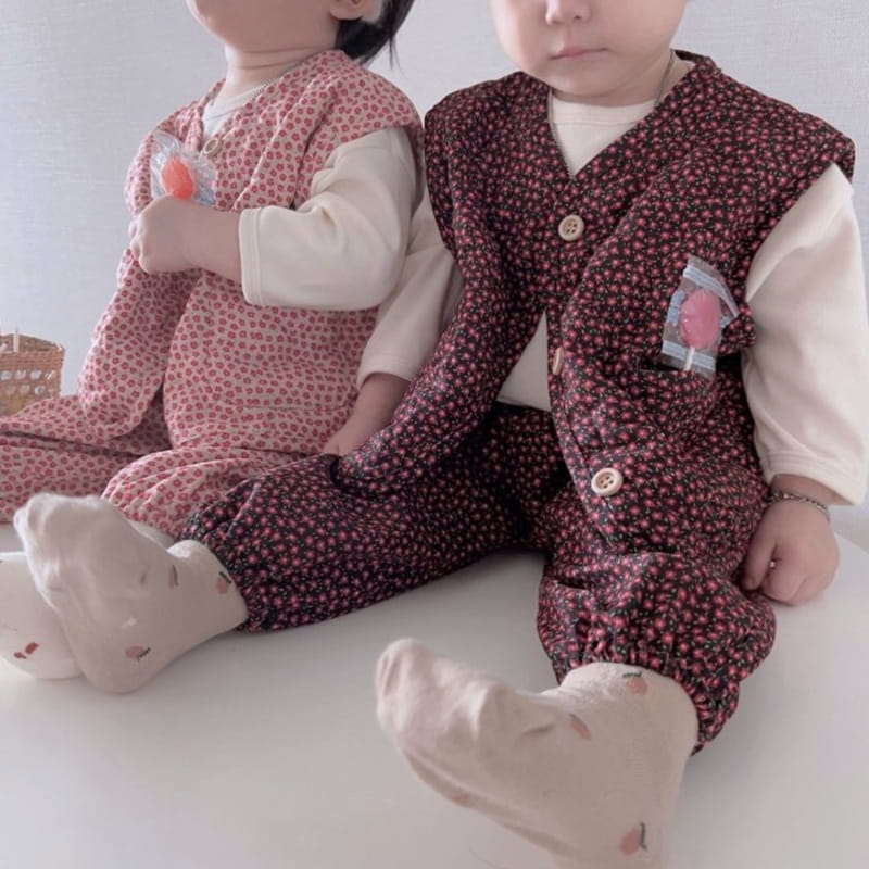 Moran - Korean Baby Fashion - #babyoninstagram - Flower Top Bottom Set - 4