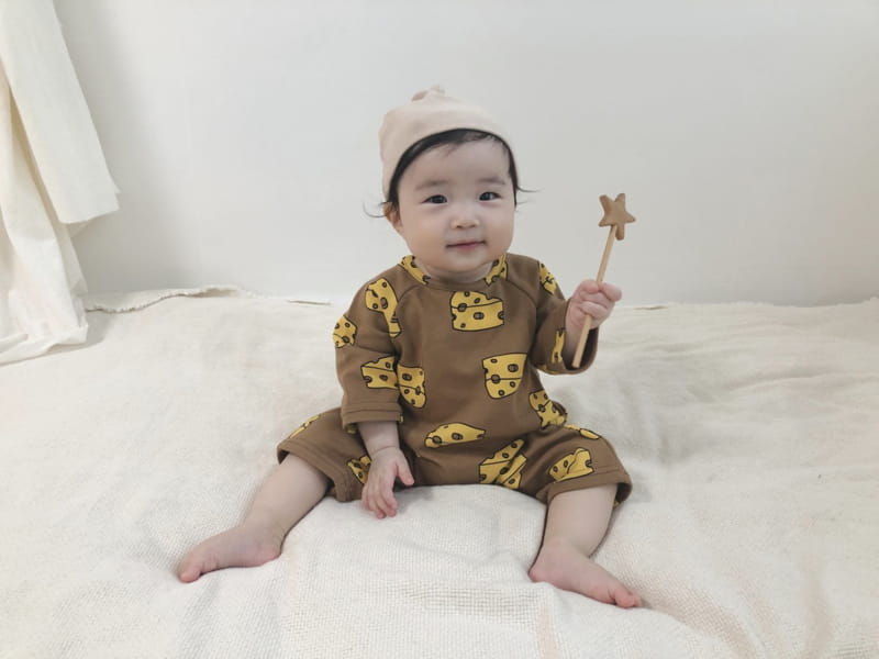 Moran - Korean Baby Fashion - #babyoutfit - Cheese Bodysuit with Bonnet - 7