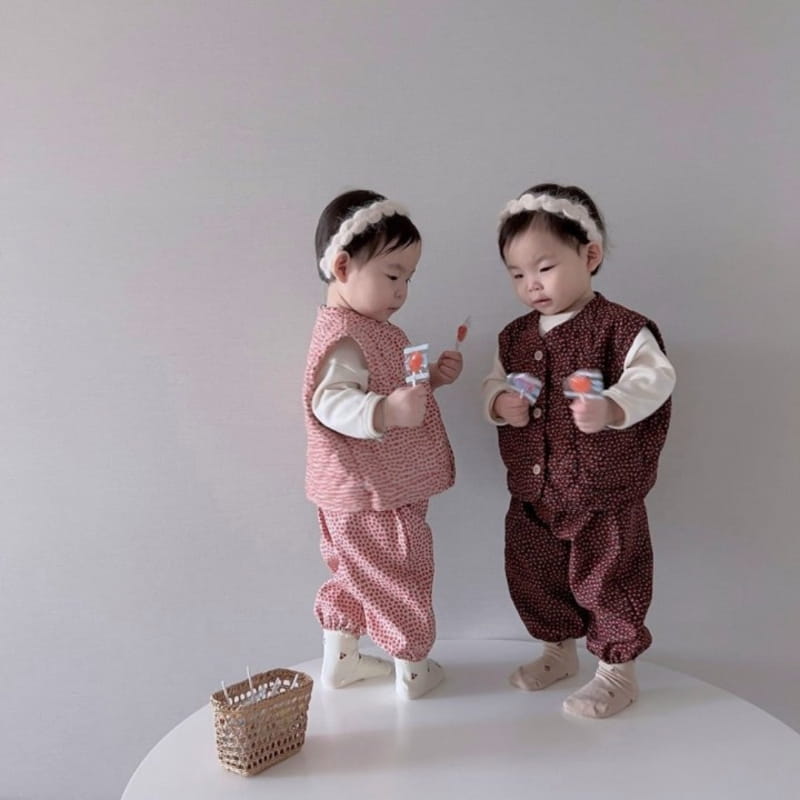 Moran - Korean Baby Fashion - #babyoutfit - Flower Top Bottom Set - 6