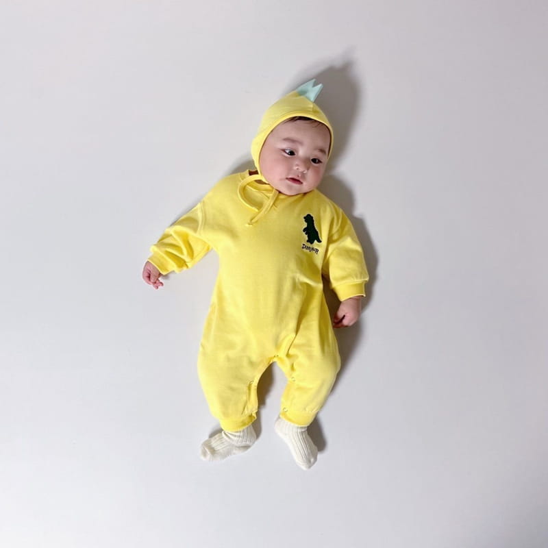 Moran - Korean Baby Fashion - #babywear - Dino Bodysuit with Bonnet - 9