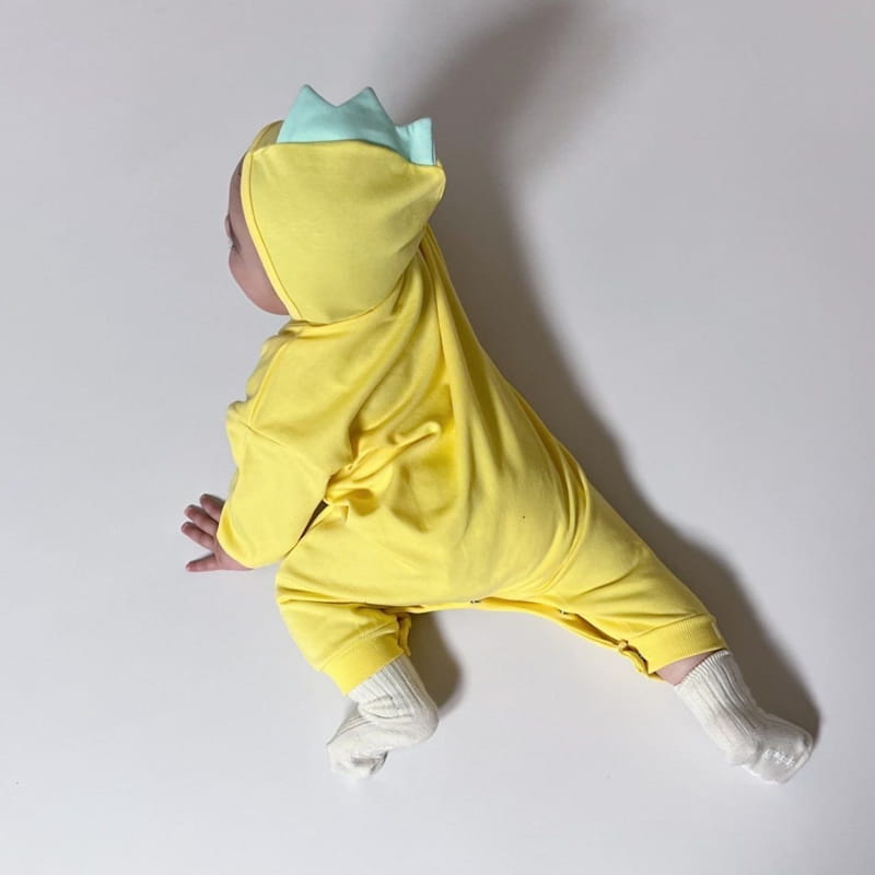 Moran - Korean Baby Fashion - #onlinebabyboutique - Dino Bodysuit with Bonnet - 10