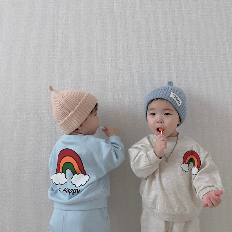 Moran - Korean Children Fashion - #Kfashion4kids - Rainbow Top Bottom Set - 7